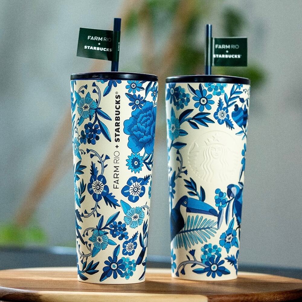 FARM RIO x STARBUCKS | NWT Floral Lenco
Azulejo Blue Toucan Tumbler Venti | 24oz